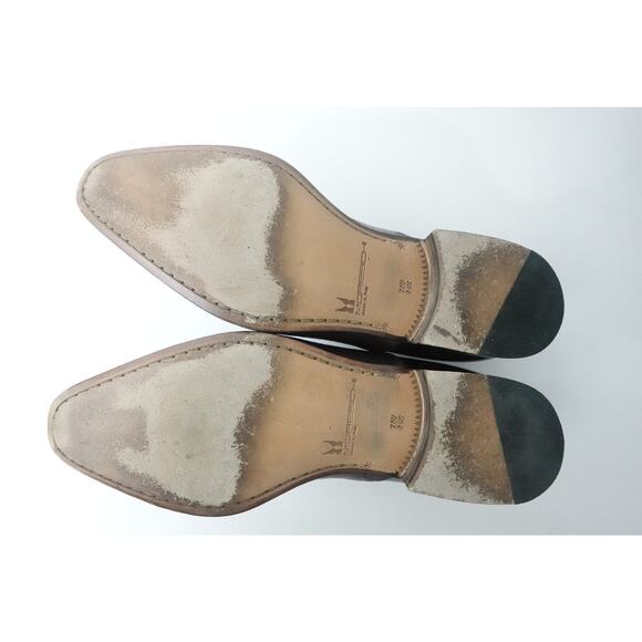 MORESCHI Digione Mens US 8M Burgundy Peccary & Calfskin Cap Toe Oxford ITALY - Picture 7 of 9